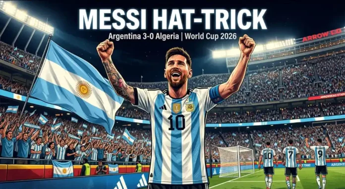 Messi hat-trick against Algeria during Argentina's World Cup match