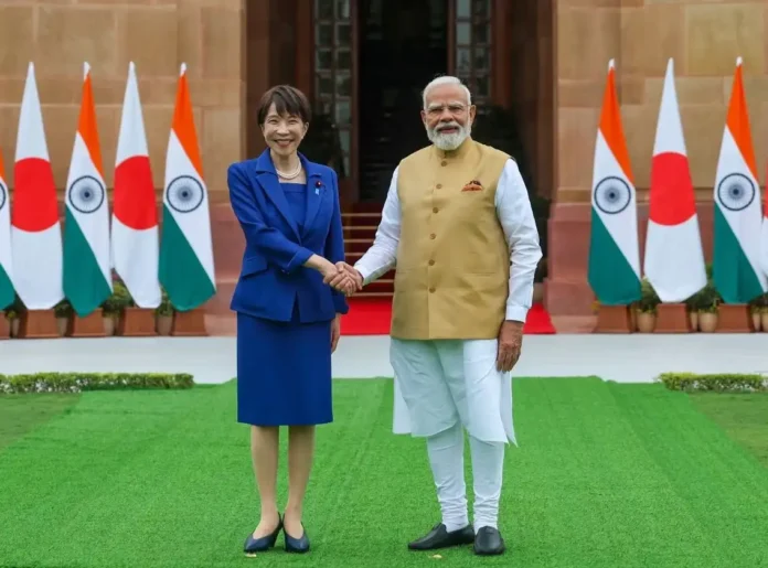 Narendra Modi and Sanae Takaichi at the India Japan Summit 2026 talks in New Delhi Narendra Modi and Sanae Takaichi at the India Japan Summit 2026 talks in New Delhi