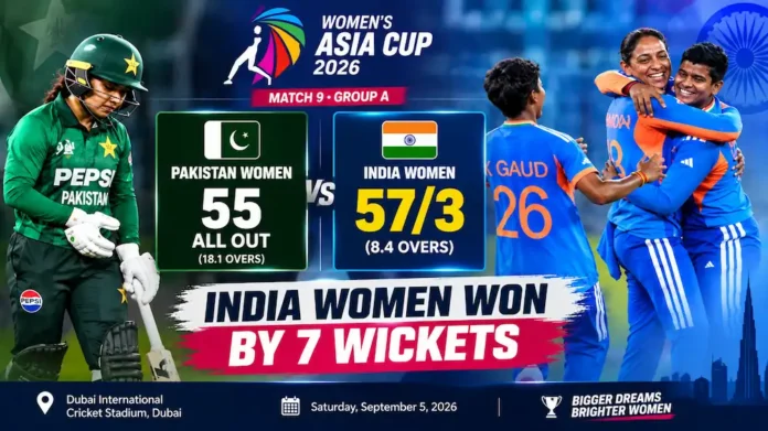 Shree Charani celebrates a wicket during India Women vs Pakistan Women, Women's Asia Cup 2026, in Dubai